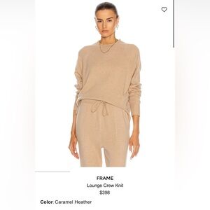 Frame Women's Beige Crew Neck Sweater 100% Cashmere